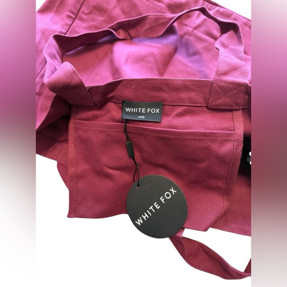 White Fox No Hesitation Tote Bag in Burgundy/Pink - Picture 6 of 9